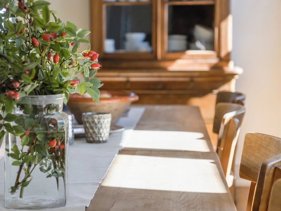 Die Wohnküche mit ihrem stilvollen Ambiente